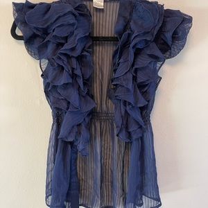 Ruffled Short Sleeved Blouse